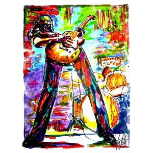 Jimmy Page Led Zeppelin Yardbirds Guitar Music Poster Print Wall Art 18x24